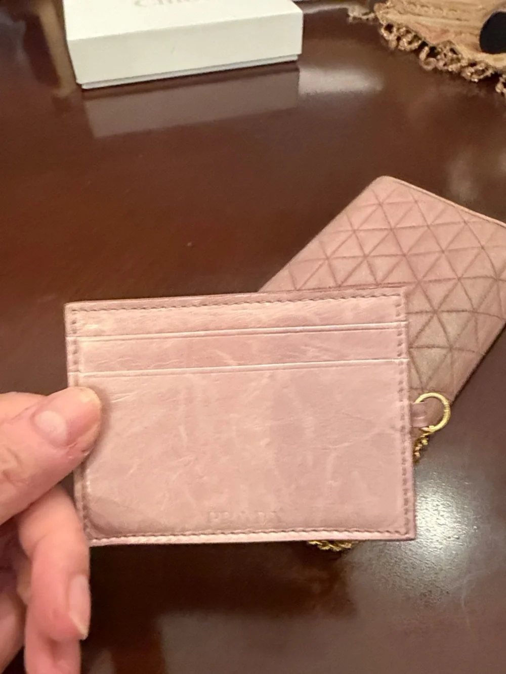 Prada Quilted Blush Pink Wallet with ID Holder worn! - Picture 13 of 14